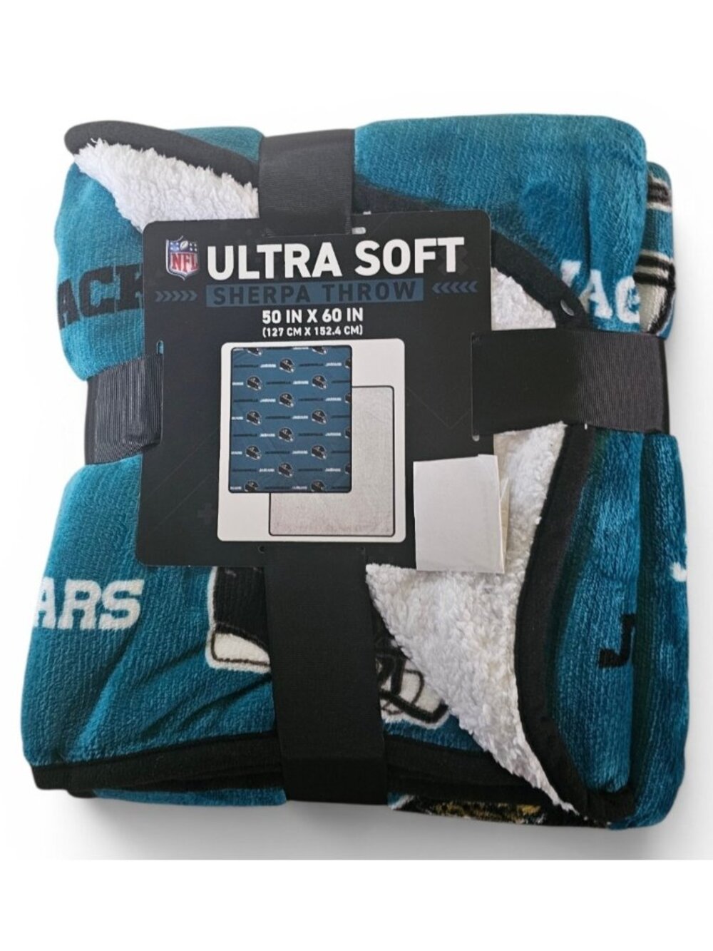 Jacksonville Jaguars Sherpa Throw Blanket Ultra Supersoft 60x50 100% Poly NFL